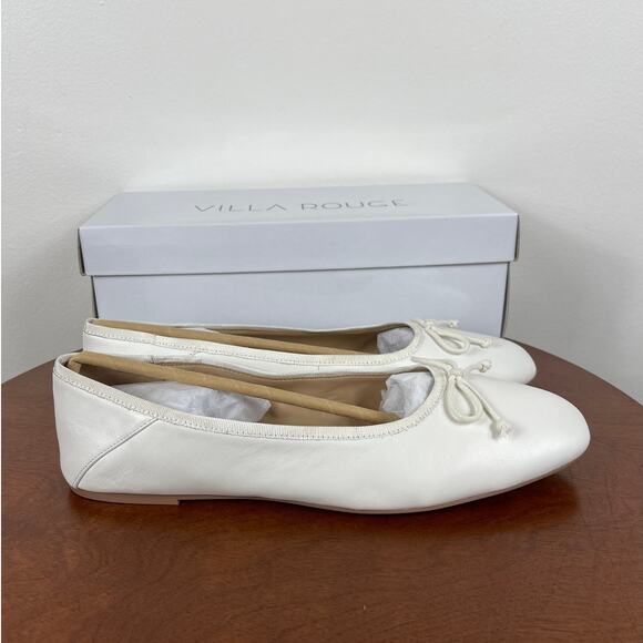 New Villa Rouge Forrest Ballerina Flats in White Leather Women's Size 10 - Picture 5 of 9